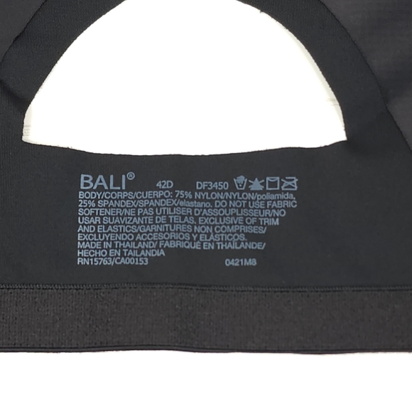 Bali One Smooth U Posture Boost EverSmooth Back Underwire Bra DF3450 Black 3450 - Picture 12 of 16